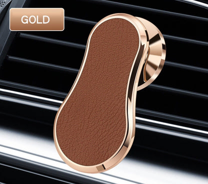 Leather Upgraded Magnetic Phone Holder for Car, Air Vent Mount, Metal Hook, 360°