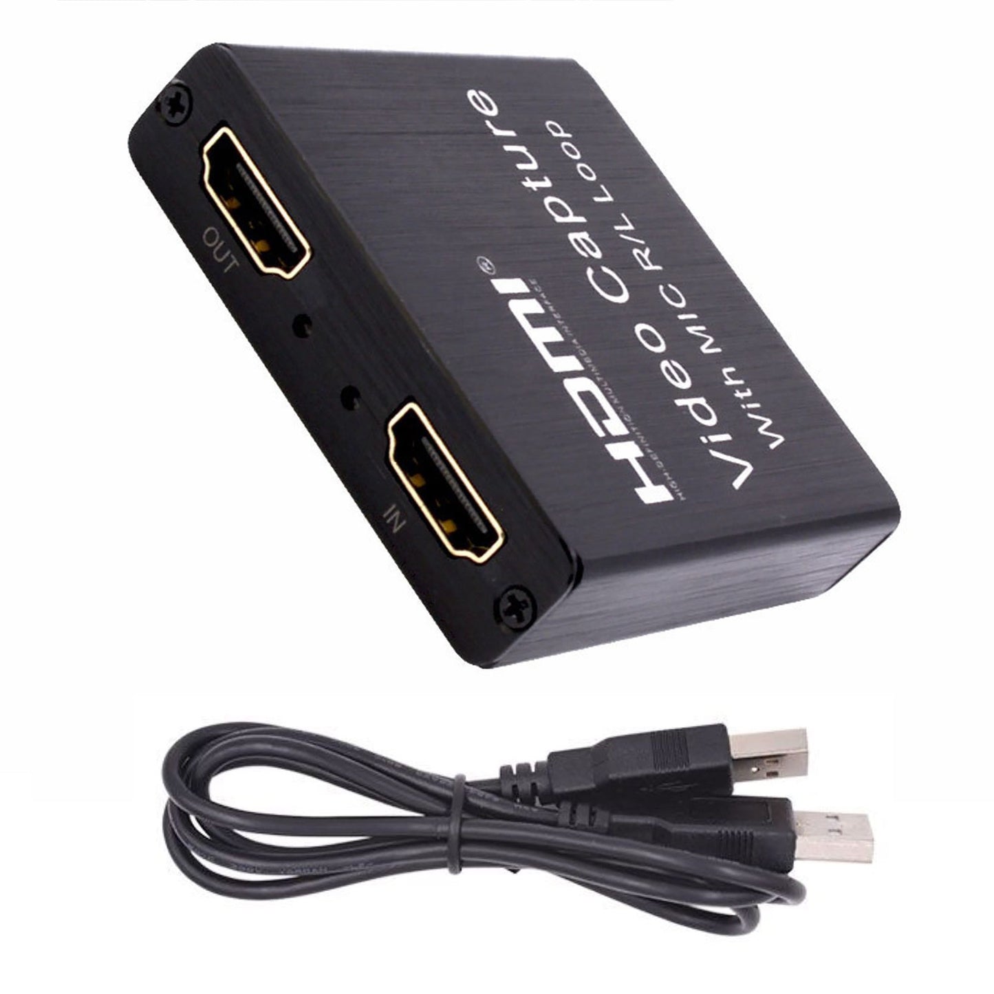 1080P Video Capture Card 4K Screen Record Game Streamer Device MIC R/L Loop