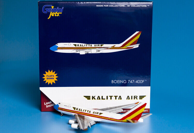1:400 GeminiJets Kalitta Air BOEING 747-400 Airfreighter Flap Down Diecast Model