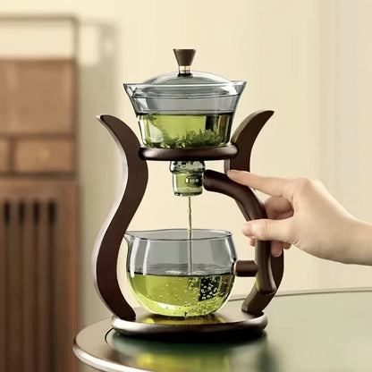 New Kung Fu Tea Set Semi Automatic Glass Teapot Set Magnetic Switch Teacup Set