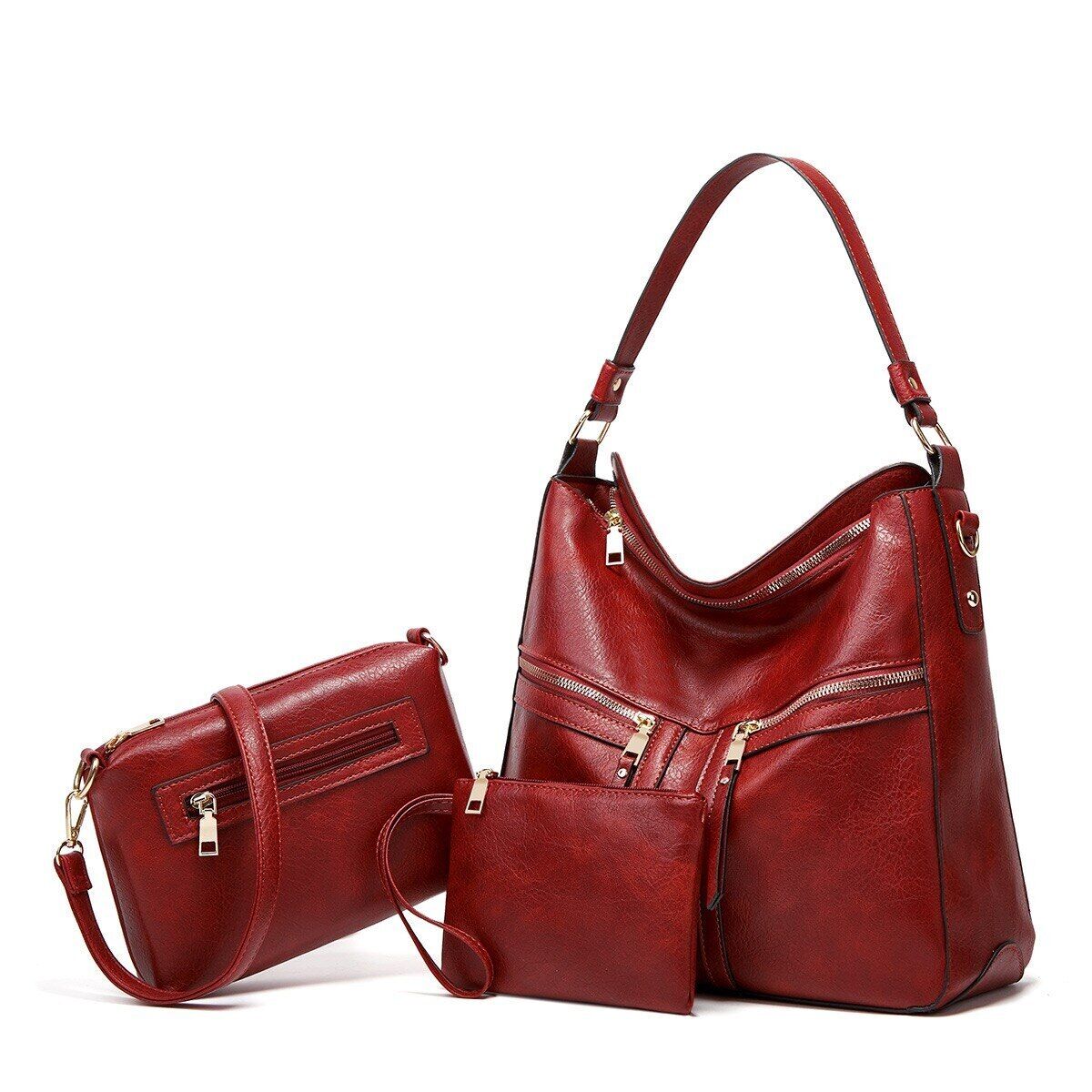 Women's Black Tote Bag New Fashion Simple Shoulder Bag Hand Messenger Bag