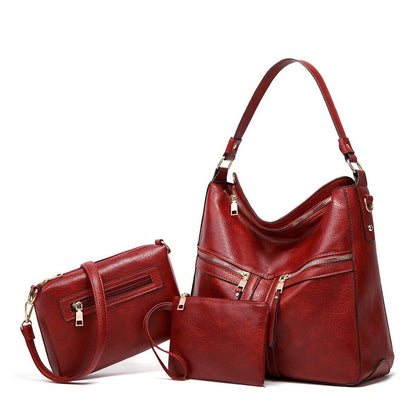 Women's Black Tote Bag New Fashion Simple Shoulder Bag Hand Messenger Bag