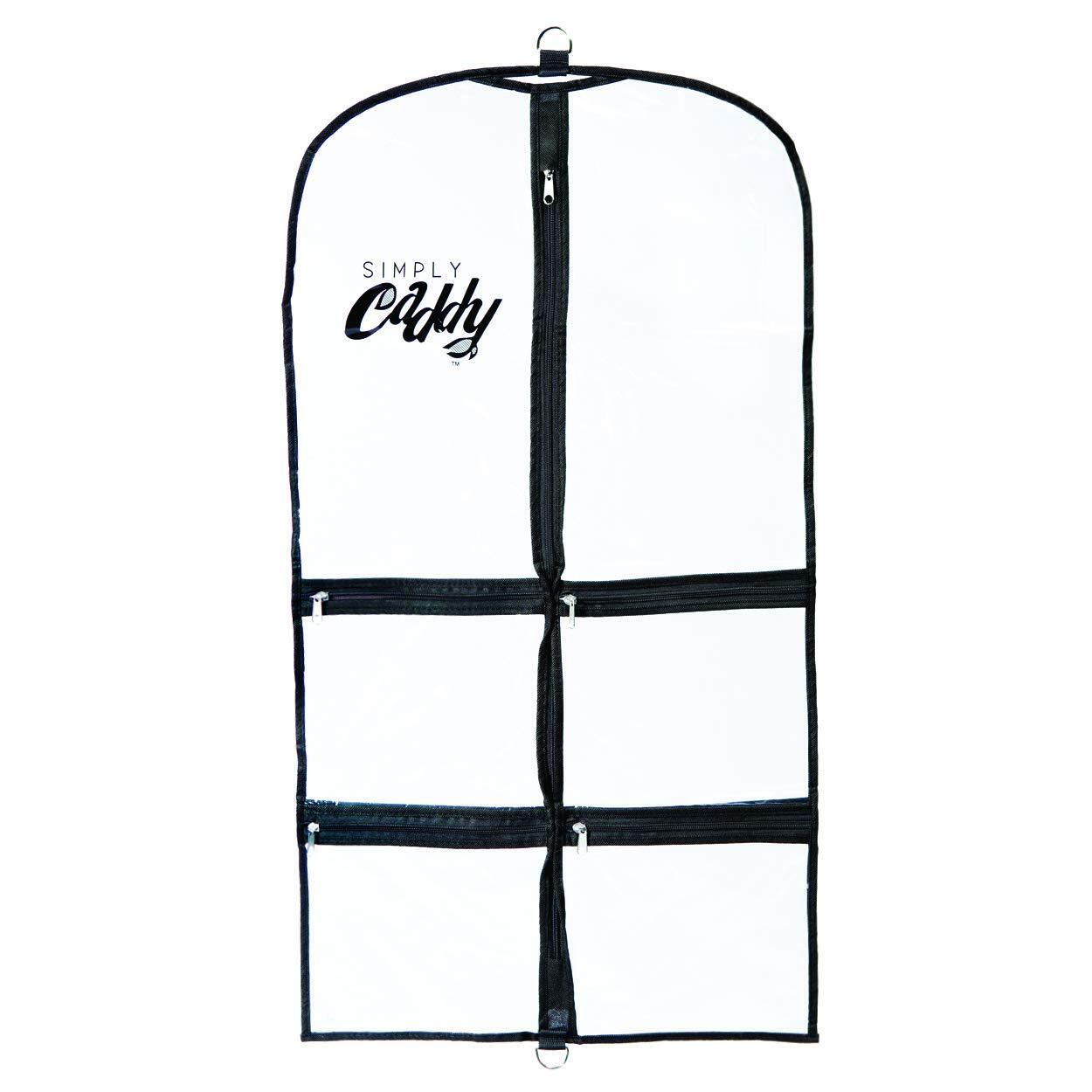 Simply Caddy Costume Garment Bag with Pockets, Black Trim Clear