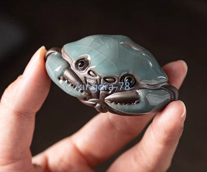 Ceramic Crab Tea Pet Decoration Pieces Handmade Creative Tea Table Decoration