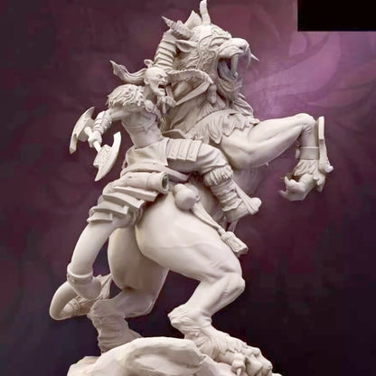 1/24 resin figure model Fantasy Warrior and Lion Mount unassembled unpainted