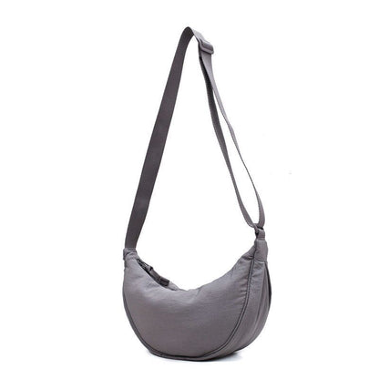 Hobos Shoulder Bag Solid Color Nylon Messenger Bags Travel Pouch Zipper Handbags