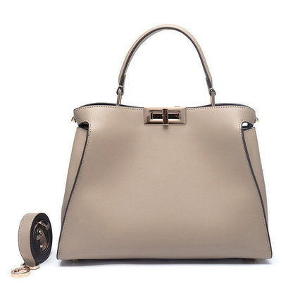 Genuine Leather Tote Handbag Women Bags Square Purse S/M/L Sizes Cow Leather 1PC