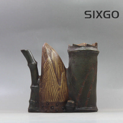 Collect Yixing Zisha Pottery Oid Duan Green Clay Handmade Bamboo Shoots Teapot