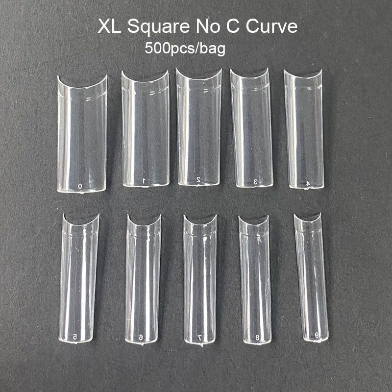 False Nails Tips Plastic Stiletto Straight Half Covers Acrylic Extensions 500Pcs