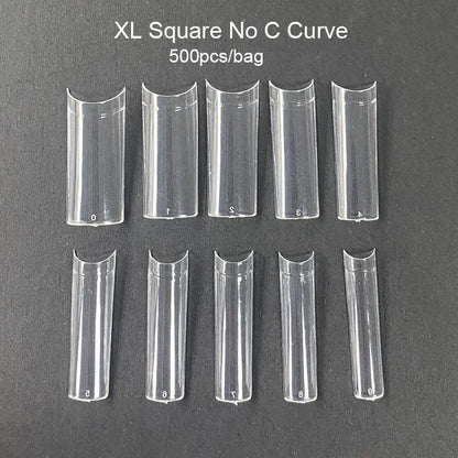 False Nails Tips Plastic Stiletto Straight Half Covers Acrylic Extensions 500Pcs