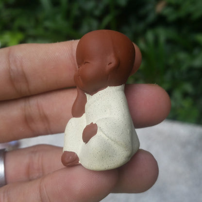 2pc/lot Creative Tea Pet Monk Yixing Zisha Ornament Chinese Tea Play Purple Clay