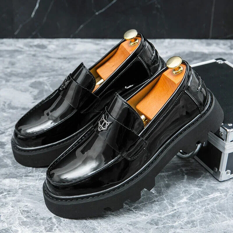 Black Loafers Men Pu Leather Shoes Shoes Handmade Men Dress Shoes