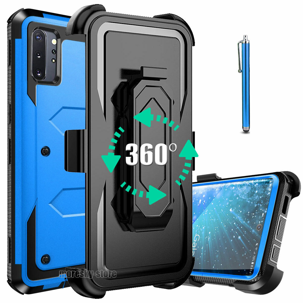 For Samsung Galaxy Note10+ Shockproof Case, w Belt Clip Stand Rugged Phone Cover