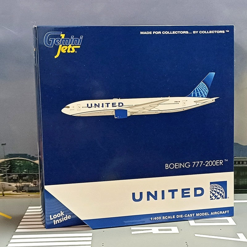1:400 Geminijets United Airlines B777-200ER Passenger Airplane Diecast Model