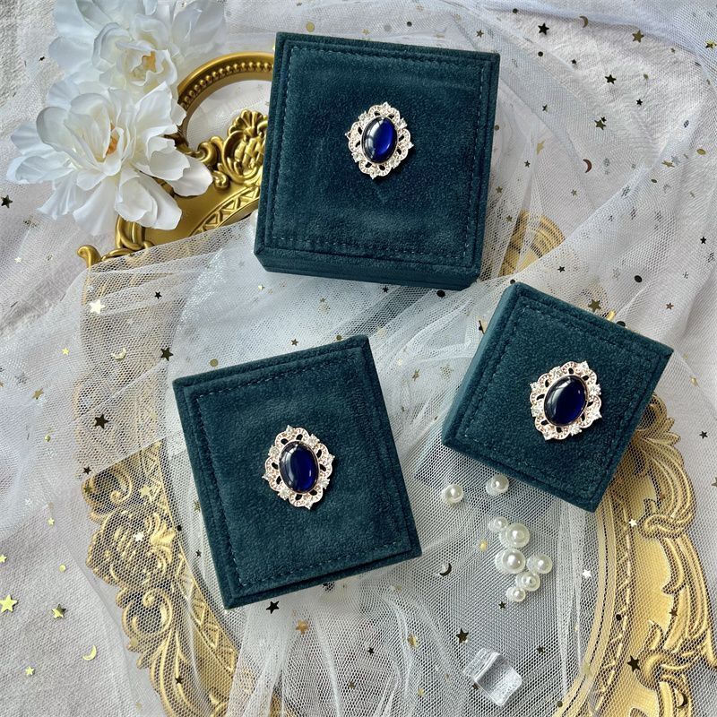 Jewelry Box Vintage Velvet Ring Pendant Bracelet Necklace Display Organizer Gift