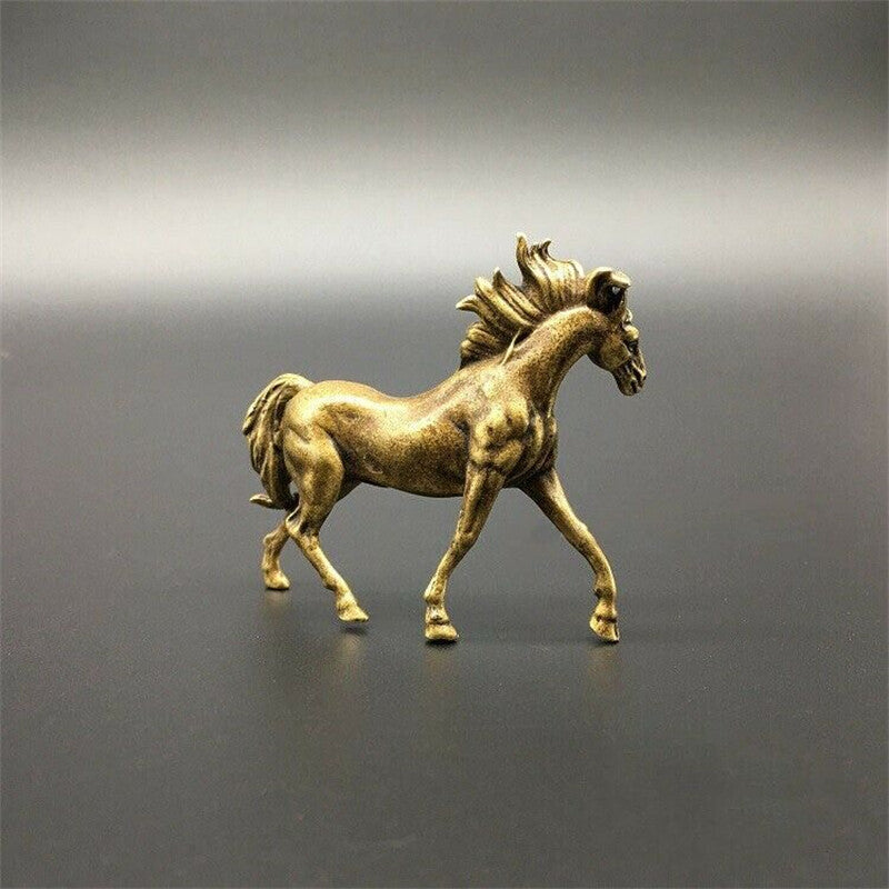 Solid Brass Horse Statue Ornament Collection Miniature Collectible Gift Decor