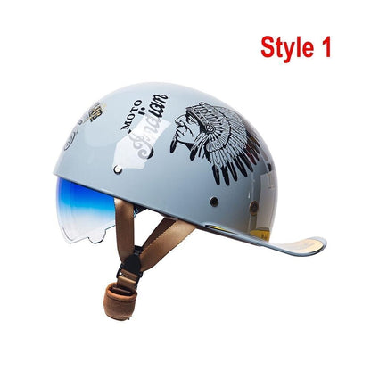 Motorcycle Half Helmet Motorcycle Helmet With Sun Visor DOT for All Seasons Gift