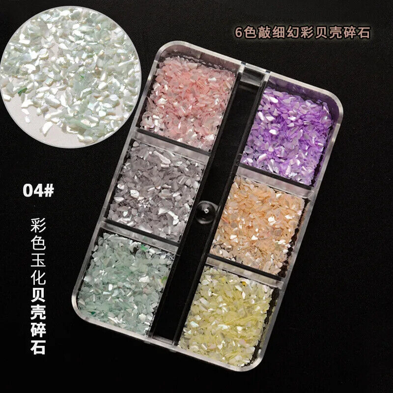 Nail Art Charms Flakes Abalone 3D Irregular Slice Shell Stone DIY Manicure Decor