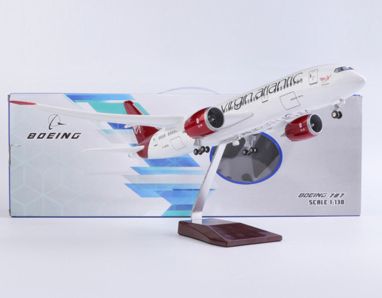 1:130 43CM Virgin Atlantic BOEING 787 Airplane Landing Gear Resin Aircraft Model
