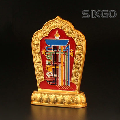 20cm Esoteric Double Face Buddhist Man-bcu Nine Palaces and Eight Diagrams Craft