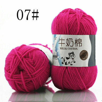 Hot Sale 50g Hand-woven Chunky Yarn Soft Milk Cotton Knitting Baby wool yarn