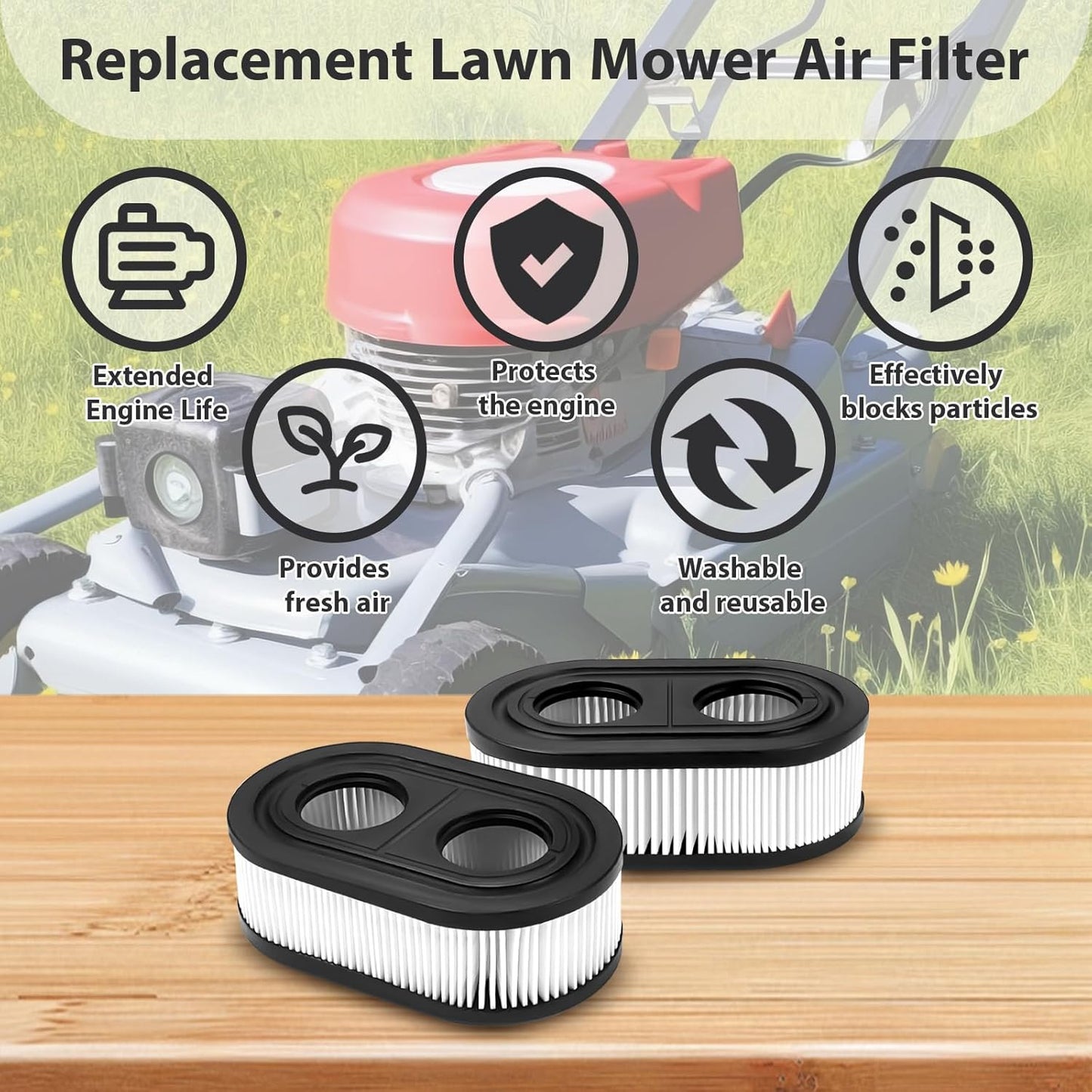 3PCS Air Filter Kits for Briggs And Stratton 798452 593260 5432 5432K Lawn Mower