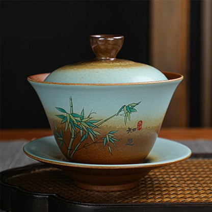 150ml Chinese Jingdezhen Ceramic Gaiwan Bowl Cup Home Kungfu Tea Set Tureen