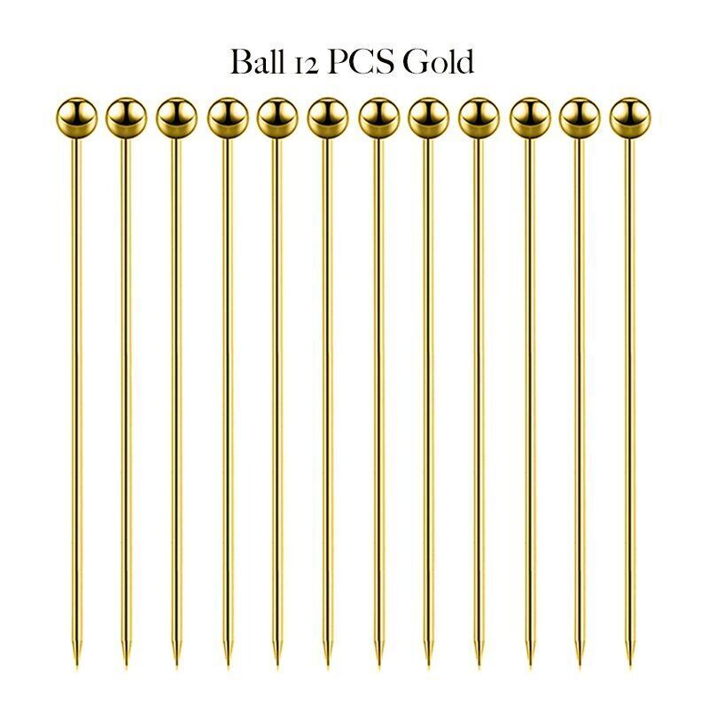 Cocktail Picks Fruit Sticks Bar Tool Drink Stirring Martini Accessory 11cm Metal