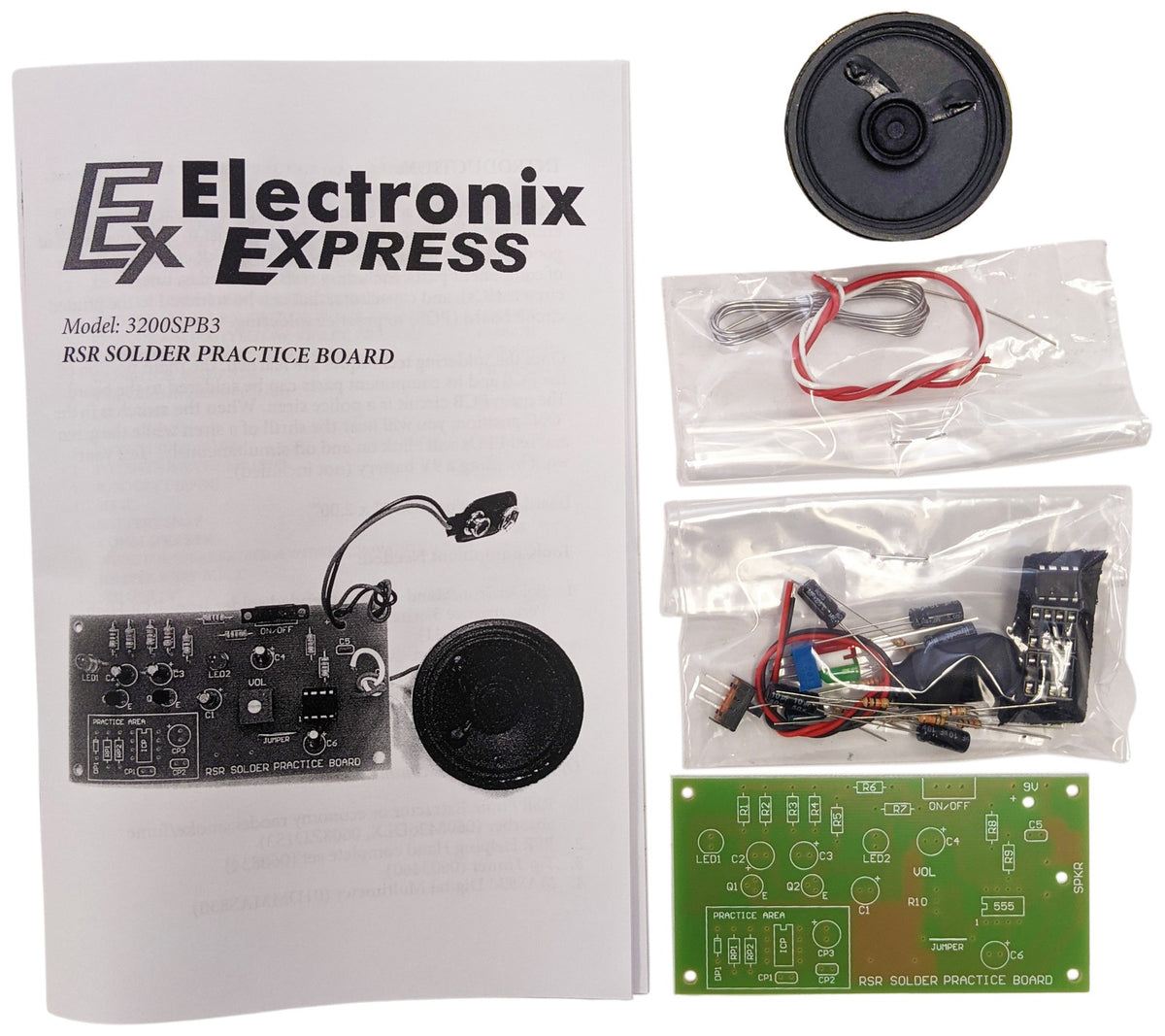 Solder Practice Kit with LEDs and Speaker (Beginner Skill Level)