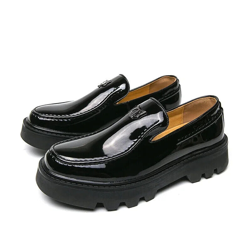 Black Loafers Men Pu Leather Shoes Shoes Handmade Men Dress Shoes