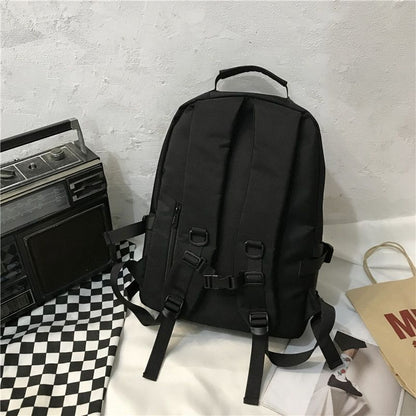 Black Backpack Fashion Waterproof Large School Student Shoulder Bags 28*12*42 CM