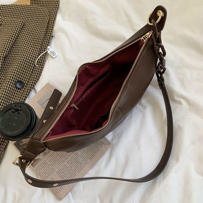 Soft Synthetic Leather Handbag Vintage Crossbody Bag Shoulder Purse 35*17*6 CM