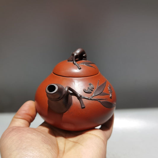 Chinese Yixing Zisha Clay Handmade bamboo Exquisite Teapot 品名：竹韵壶 底款：魏援良