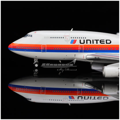 1:400 JC Wings UNITED BOEING 747-400 Passenger Airplane Diecast Aircraft Model