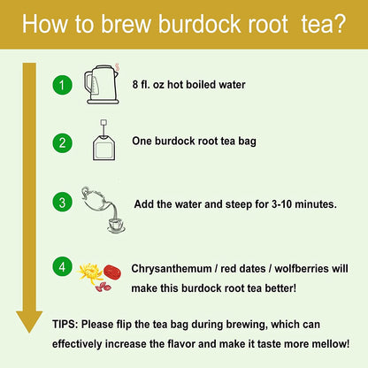 TEARELAE Burdock Root Tea 2.5g x 50 Count Natural Burdock Root Tea Bags