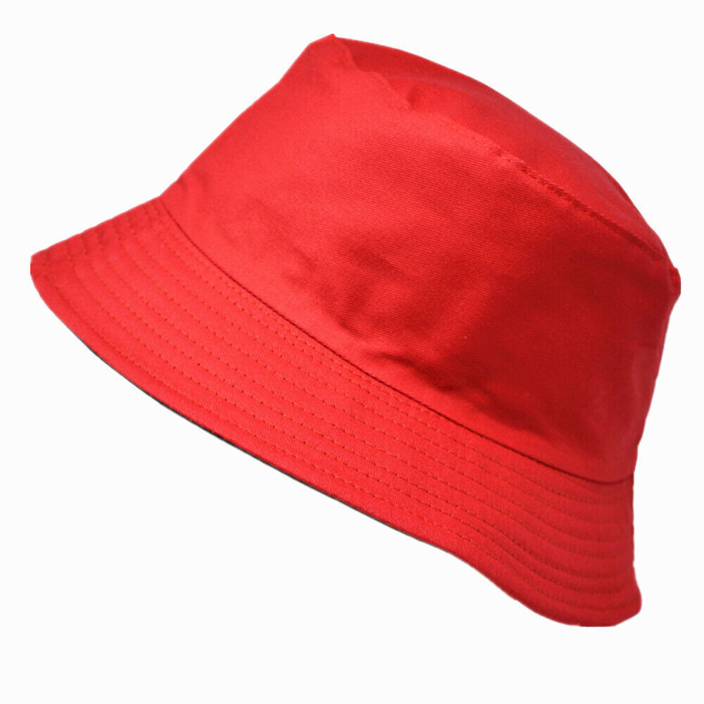 Unisex 100% Cotton Bucket Hat Boonie Hunting Fishing Outdoor Reversible Cap