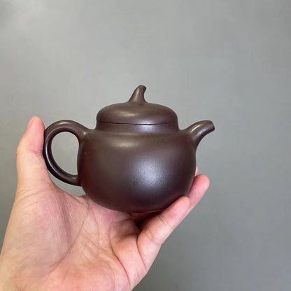 190cc Chinese Yixing Zisha Purple Clay Zini Handmade Qiegua Teapot Pu'er Tea Pot