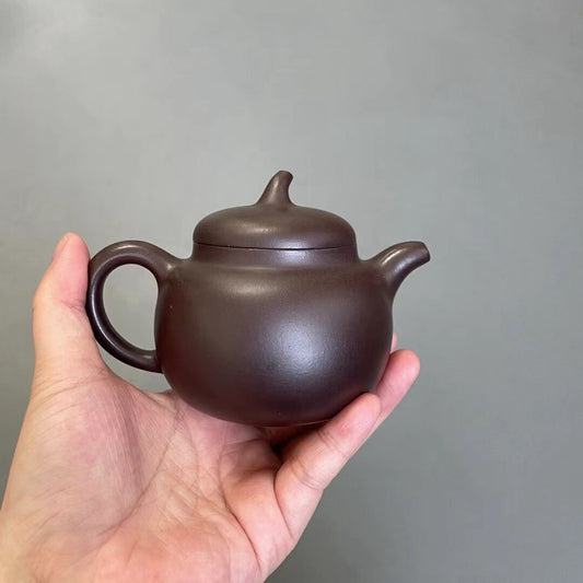 190cc Chinese Yixing Zisha Purple Clay Zini Handmade Qiegua Teapot Pu'er Tea Pot