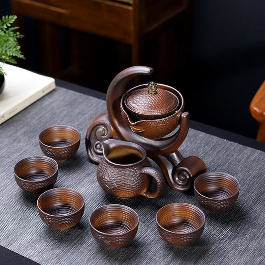 Tea Set Lazy Man Ceramic Teapot Semi Automatic Tea Making Kung Fu Tea Ceremony