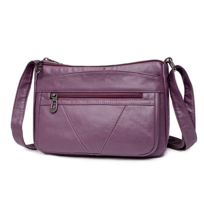 Vintage Handbag Purse Synthetic Leather Shoulder Bag Pockets Crossbody Bags Blue