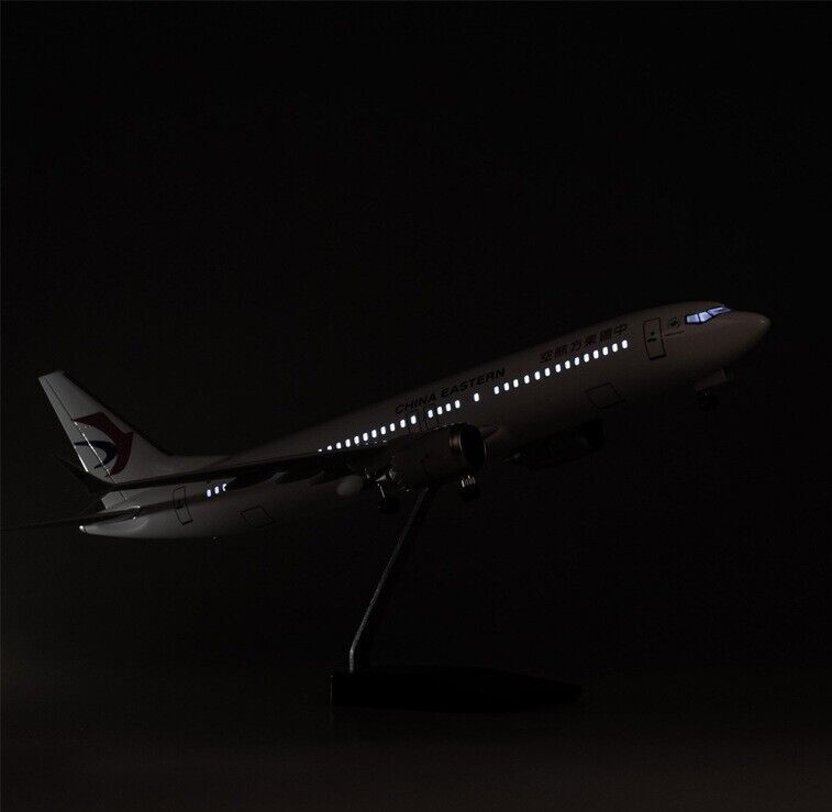 47CM CHINA EASTERN BOEING 737 MAX Airplane Led Sound-controll Light Resin Model