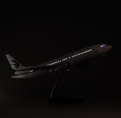 47CM CHINA EASTERN BOEING 737 MAX Airplane Led Sound-controll Light Resin Model