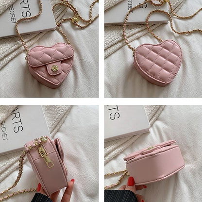 Small Shoulder Crossbody Bag Leather Cute Chain Messenger Handbag 12*11*5 CM 1PC