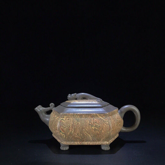vintage chinese yixing purple clay teapot zisha ceremony carving Collectible art