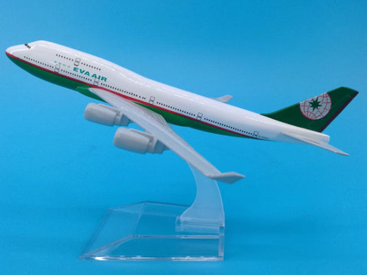 16cm EVA AIR BOEING 747-400 Passenger Airplane Aeroplane Diecast Aircraft Model
