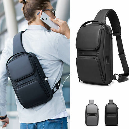 Charging Port Water Resistant Chest Pack Sling Bag Crossbody Backpack Business