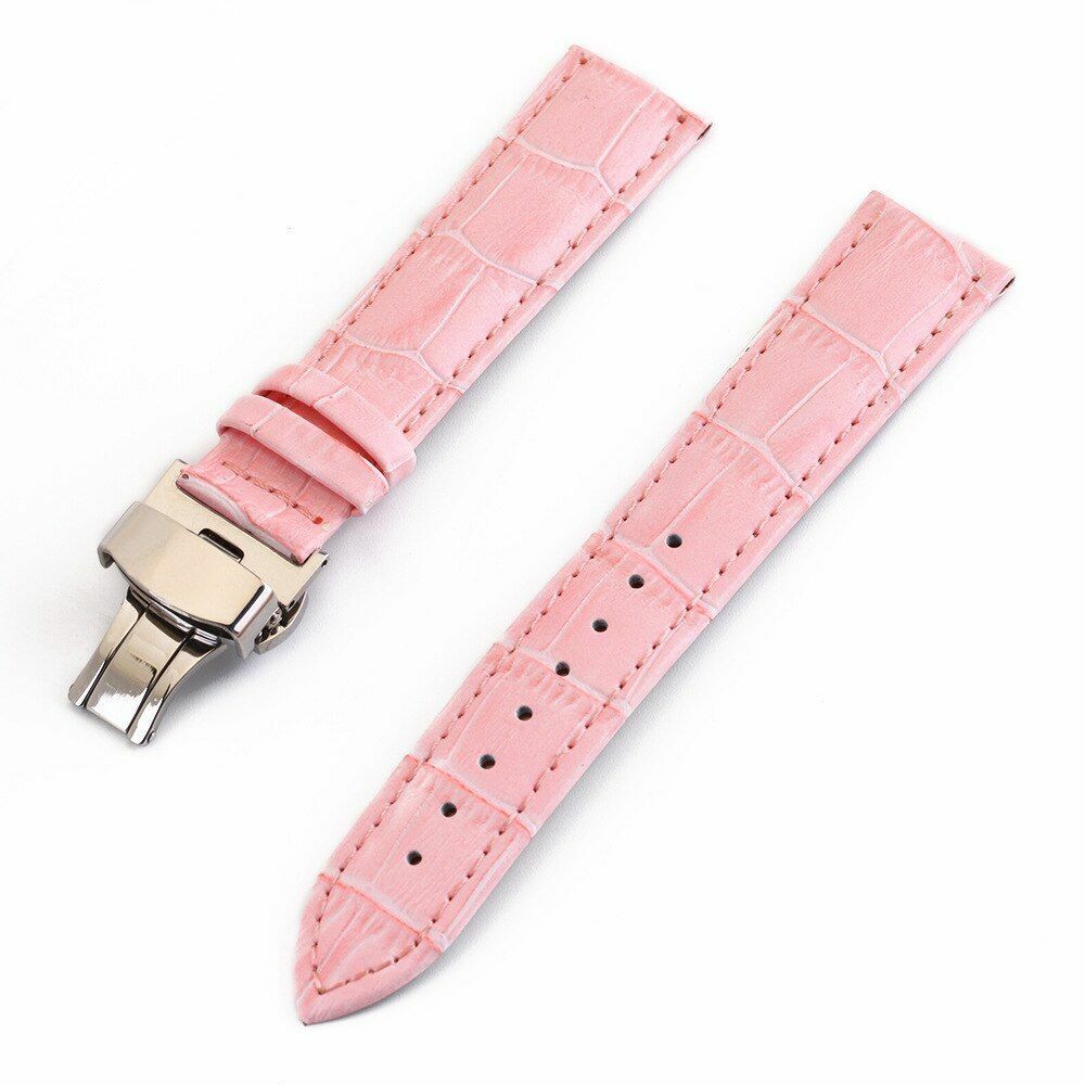Crocodile Genuine Leather Watch Bands 12mm~24mm Wristwatch Butterfly Clasp Strap