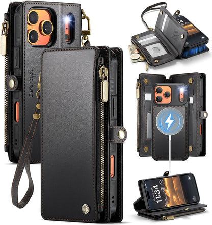 for Iphone 17 Pro Magnetic Wallet Case Compatible with Magsafe with RFID Blockin