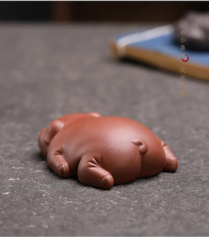 8cm Purple Sand Pig Tea Pet Ornaments Tea Play Kung Fu Tea Decor