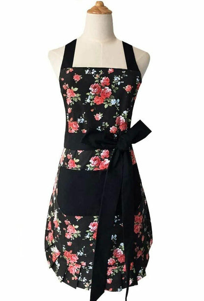 Women Retro Aprons 70x70cm Cotton Plus Size Vintage Cooking Kitchen Cleaning Bib
